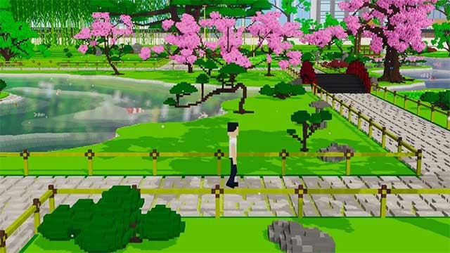 Môi trường được thiết kế theo phong cách Voxel sống động và đầy màu sắc