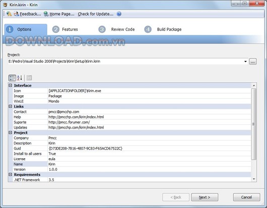 Kirin là một ứng dụng để tạo ra file MSI dựa trên Windows Installers