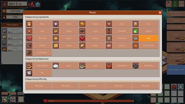 Chế biến đồ ăn theo các công thức đa dạng và luôn thay đổi