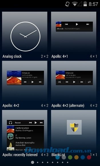 Bộ sưu tập widget của KitKat Launcher