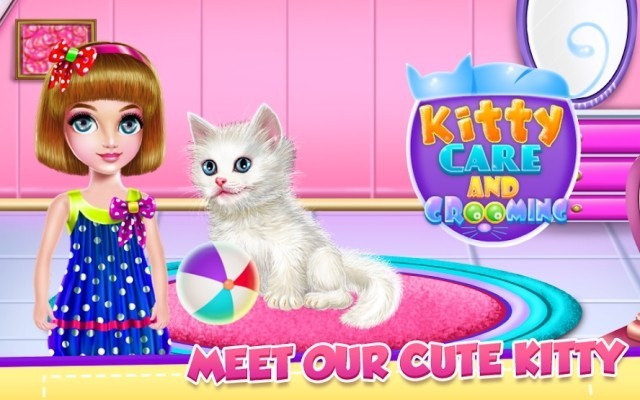 Vui chơi và chăm sóc chú mèo nhỏ trong game Kitty Care and Grooming