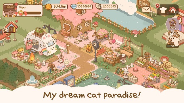 Kitty's Kitchen Diary là game mô phỏng xây dựng làng mèo cực cute