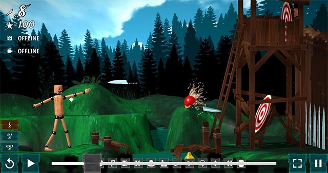 Trò chơi dựa trên cơ chế vật lý thực với lối chơi ném dao trúng mục tiêu và bia