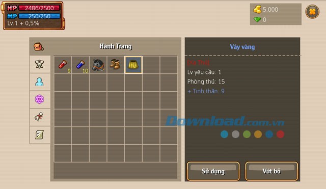 Hệ thống hành trang trong Knight Age