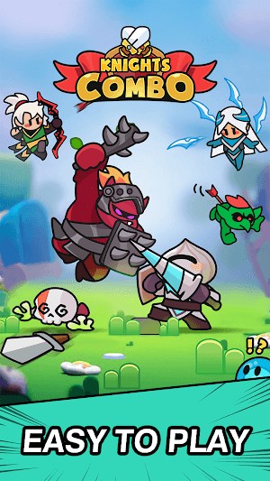 Knights Combo là game dễ chơi, kết hợp xếp hình match-3 với chiến đấu nhập vai roguelike