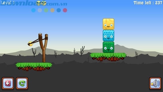 Bắn các khối màu hình vuông rơi khỏi vị trí