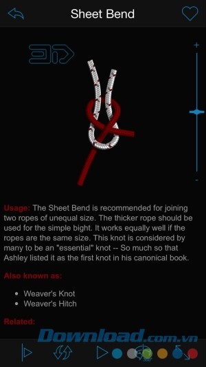 Knots 3D cho Android hướng dẫn thắt dây