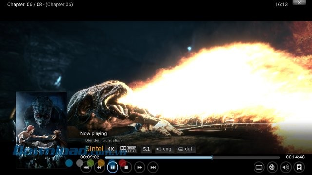 Giao diện xem phim của Kodi