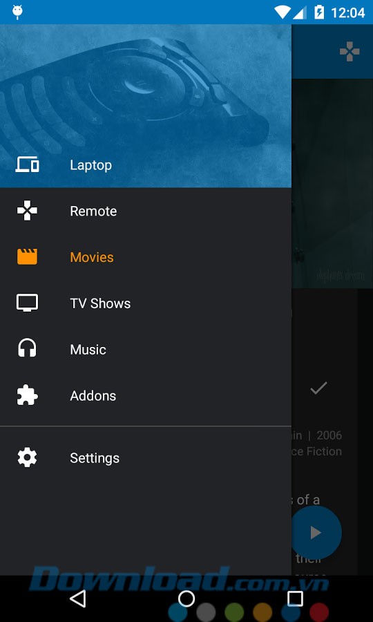 Các lựa chọn thao tác trong ứng dụng