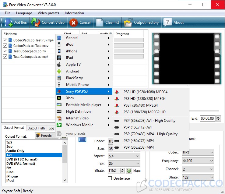 Koyote Free Video Converter
