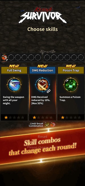 Các combo kỹ năng sẽ thay đổi mỗi vòng đấu