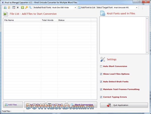 Kruti to Mangal Converter