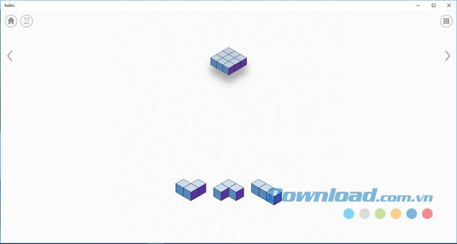 Giao diện chính của game trí tuệ miễn phí Kubic cho máy tính