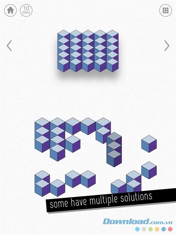 Tìm ra nhiều cách giải hợp lý trong game trí tuệ Kubic miễn phí