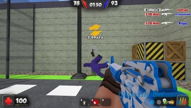 Hạ gục các đối thủ để giành thứ hạng cao trong game bắn súng góc nhìn thứ nhất miễn phí Kuboom cho máy tính