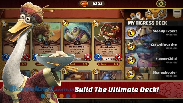 Kung Fu Panda: Battle Of Destiny gồm rất nhiều thẻ bài khác nhau