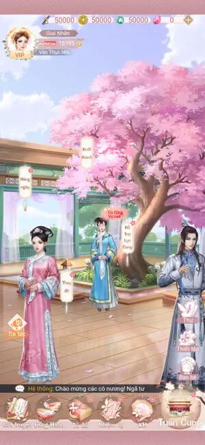 Giao diện chính game Kỳ Nữ Hoàng Cung 2