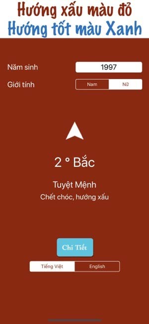 Hướng xấu màu đỏ