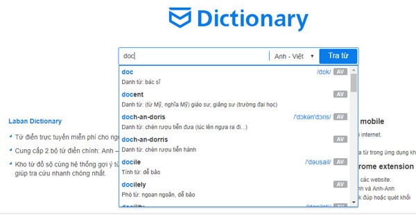 Ứng dụng từ điển