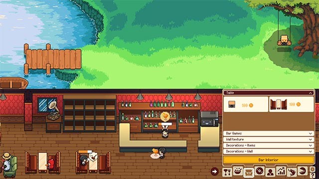 Tùy chỉnh và nâng cấp quán bar bằng các tùy chọn sẵn có