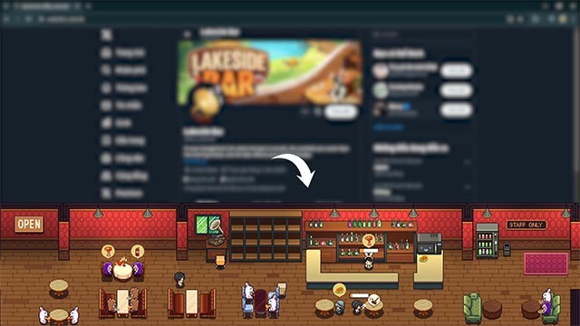 Chơi Lakeside Bar như một desktop game bên dưới màn hình máy tính
