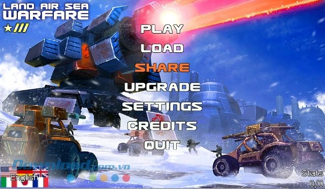 Giao diện game Land Air Sea Warfare