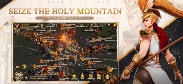 Land of Empires: Immortal cho bạn tham gia các trận chiến tổ đội thời gian thực hoành tráng