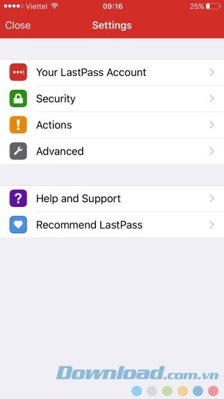 Thiết lập LastPass