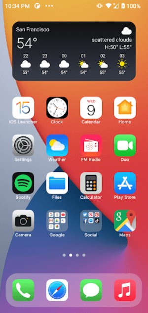 Launcher iOS 15 thêm widget lên màn hình chính