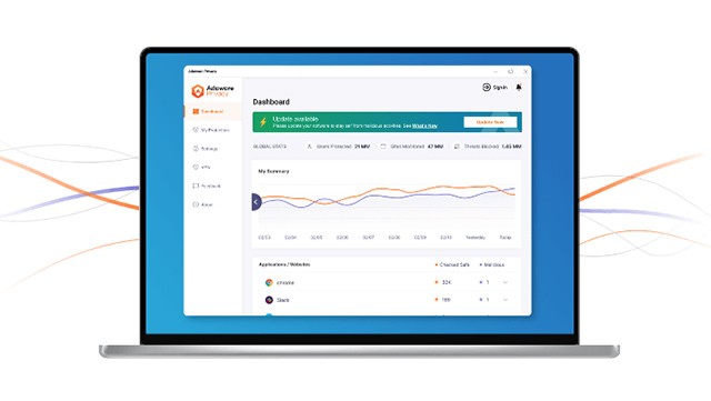 Giao diện phần mềm diệt virus miễn phí Adaware 14