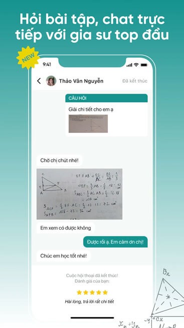 Hỏi bài tập, chat trực tiếp với gia sư