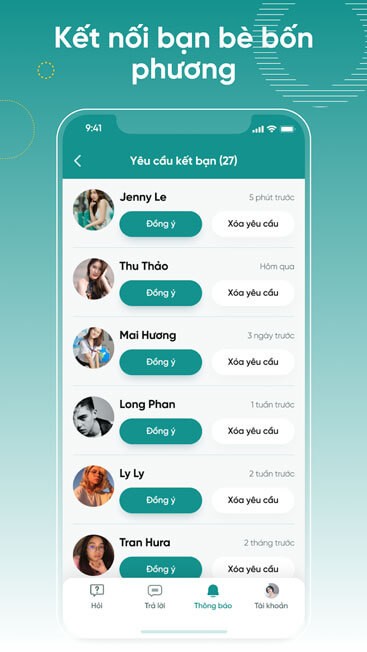 Kết nối với bạn bè bốn phương