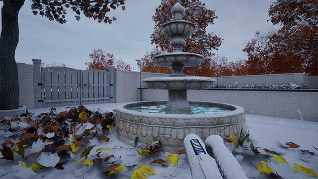 Công việc dọn lá không phải lúc nào cũng dễ dàng do điều kiện thời tiết