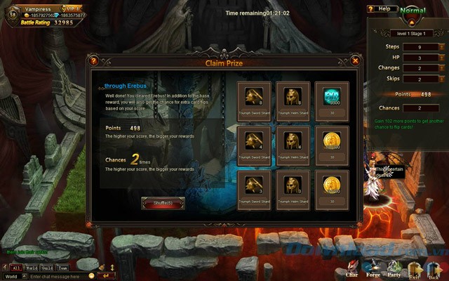 Nhận phần thưởng