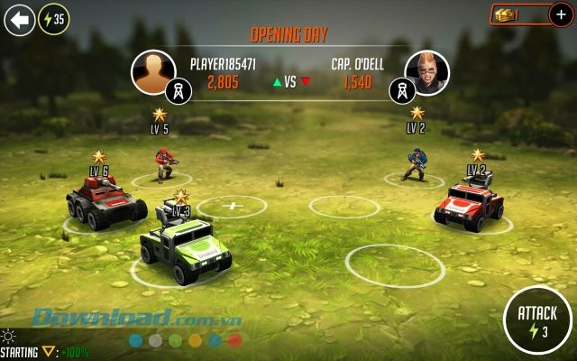 Xây dựng đội hình trong game League of War: Mercenaries