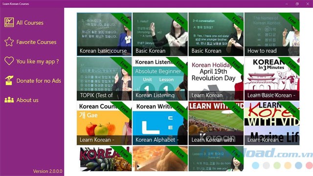 Khóa học tiếng Hàn phong phú