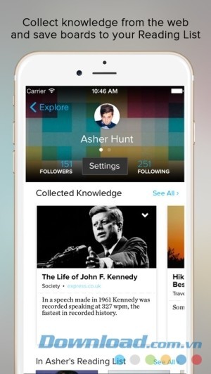 Learnist cho iOS thu thập kiến thức web