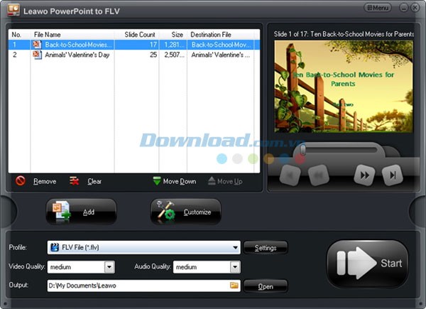 Leawo PowerPoint to FLV Converter