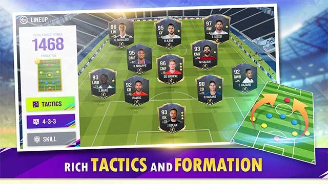 Chọn đội hình bạn ưng ý nhất để định hình chiến lược tốt nhất trên sân cỏ