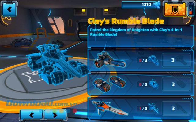 Nâng cấp phương tiện trong game LEGO Nexo Knights: Merlok 2.0