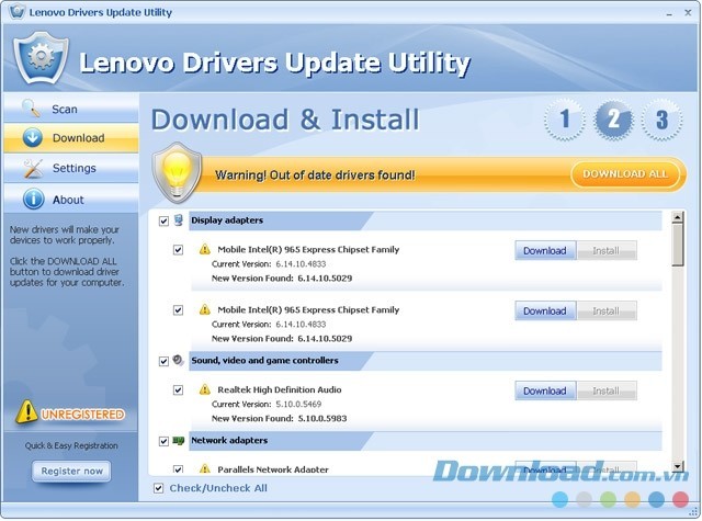 Lenovo Drivers Update Utility cập nhật nhanh driver hệ thống