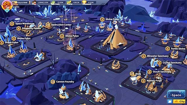 Phát triển nhiều hành tinh, mỗi nơi có địa hình và công trình khác nhau