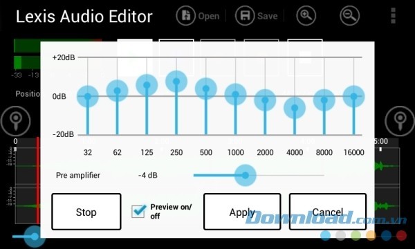 Lexis Audio Editor cho Android hỗ trợ tính năng xem trước mọi thay đổi