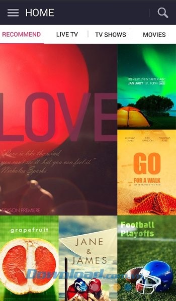 Các nội dung đề xuất của LG TV Plus