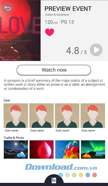Xem thông tin sự kiện trên LG TV Plus
