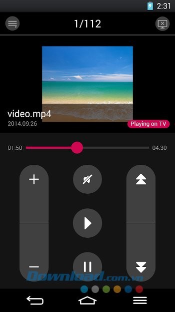 Điều chỉnh video được phát qua LG TV SmartShare – webOS
