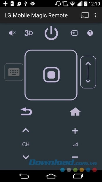 Màn hình điều khiển của Android sau khi được cài đặt LG webOS Magic Remote