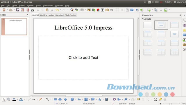 Tạo bài thuyết trình nhanh và ấn tượng với Impress