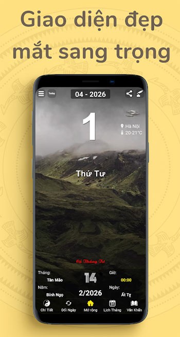 Giao diện Lịch âm 2020 đẹp mắt