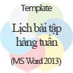Lịch Bài Tập Hàng Tuần (Đen Trắng) - Template